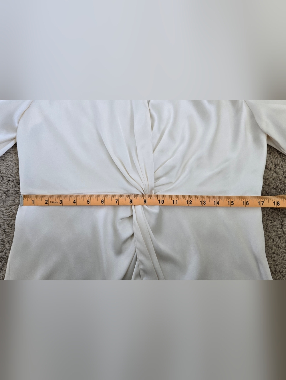 Theory Twist Front Blouse Size 10, Cream - Picture 4 of 10